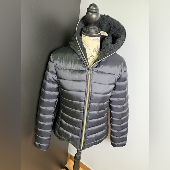 SAVE THE DUCK Elvira Quilted Water Repellent Hooded Puffer Jacket NWT Size 2/M - Picture 3 of 15